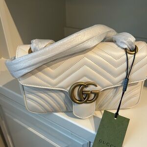 Gucci White Quilted Leather Shoulder Bag